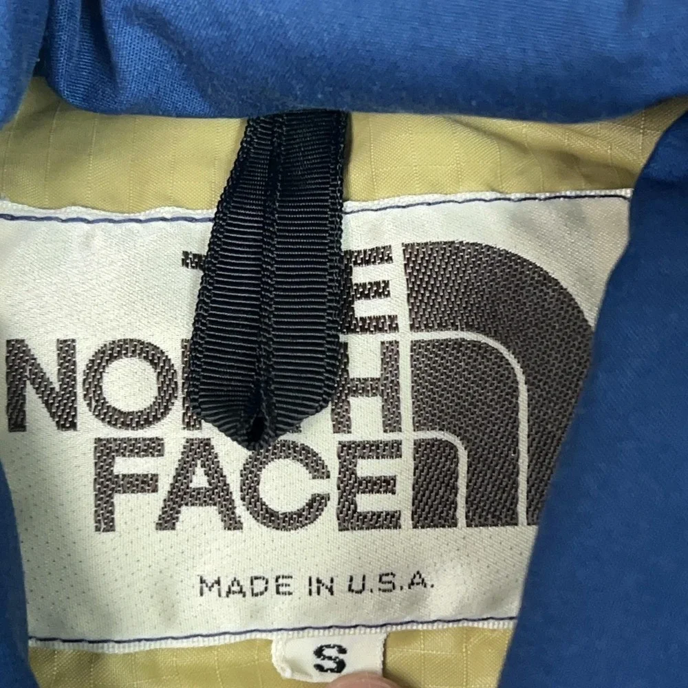 Vintage The North Face Vest Mens Small Blue Down Puffer Snap USA Made Hiking 70s